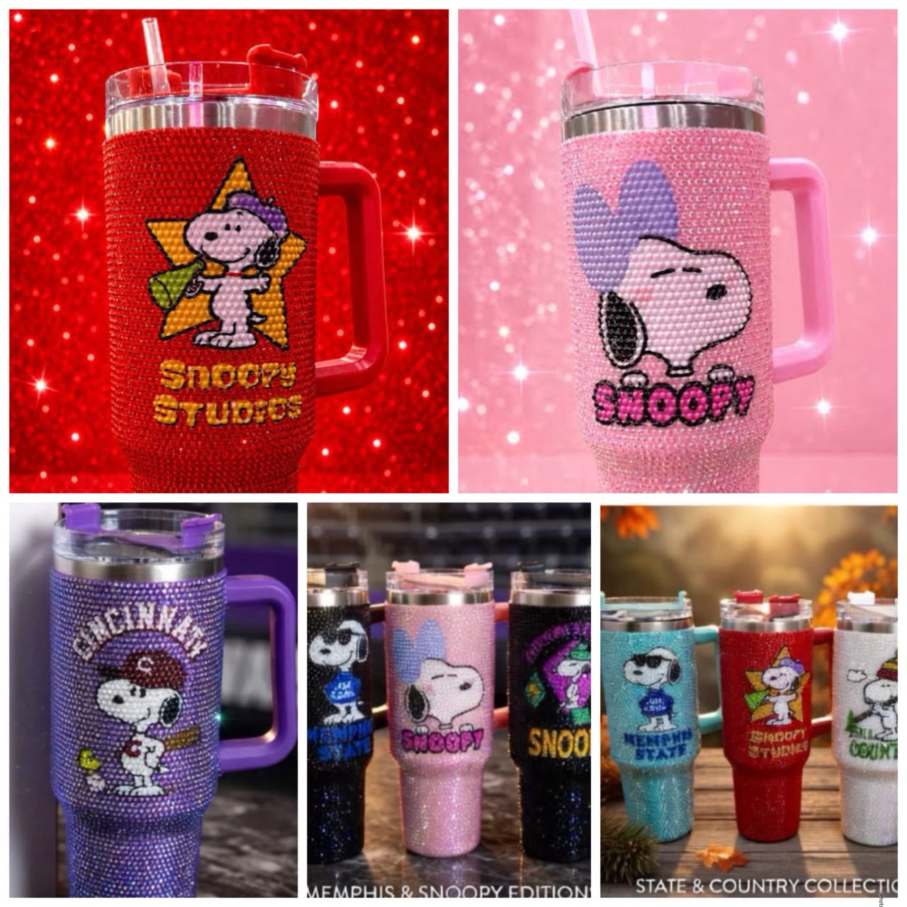 Vaso glitter snoopy
