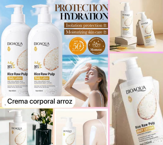 Crema corporal de arroz bioaqua