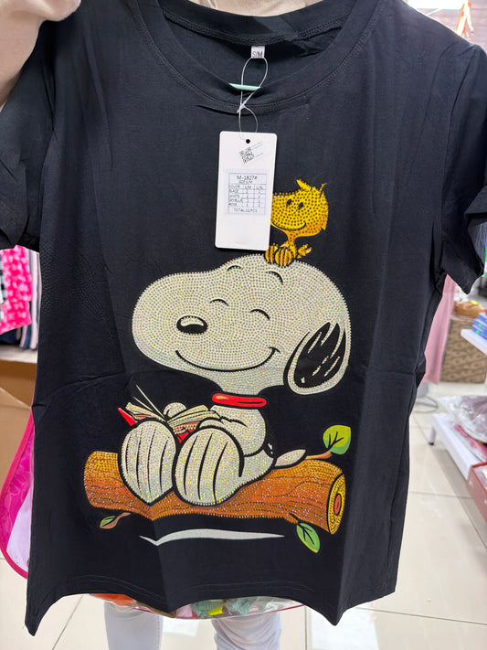 Playera peanuts Snnopy brillos