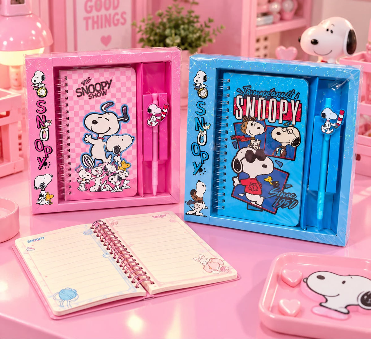 Libreta y pluma Snoopy