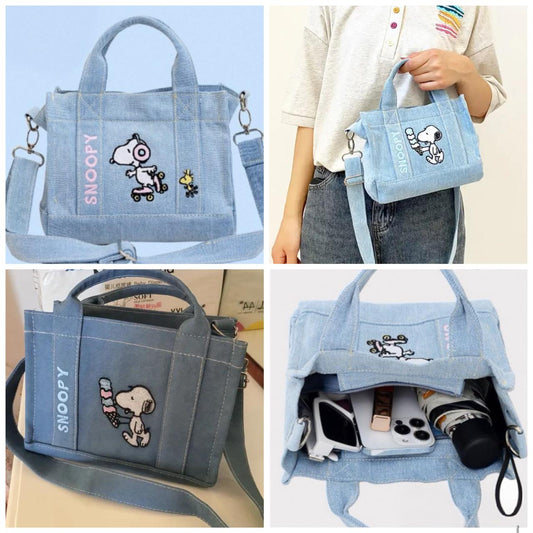 Bolsa Snoopy tipo mezclilla