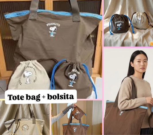 Dúo tote + bolsita snoopy