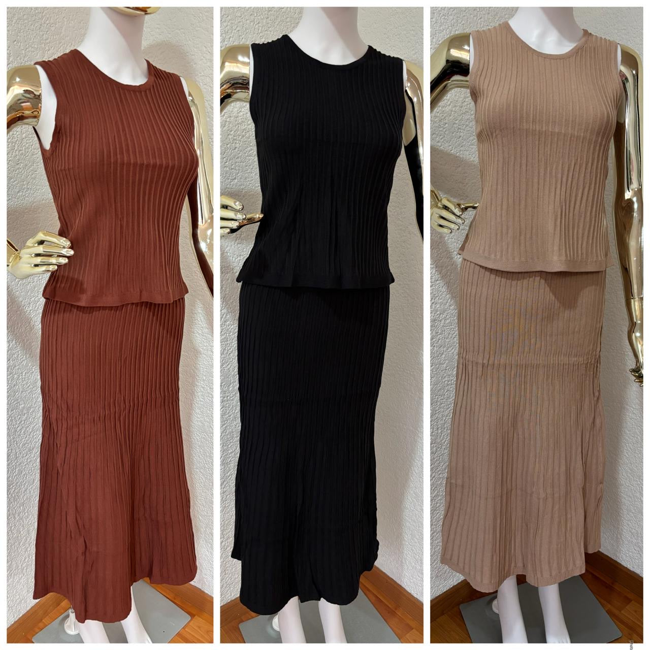 Conjunto blusa sin mangas