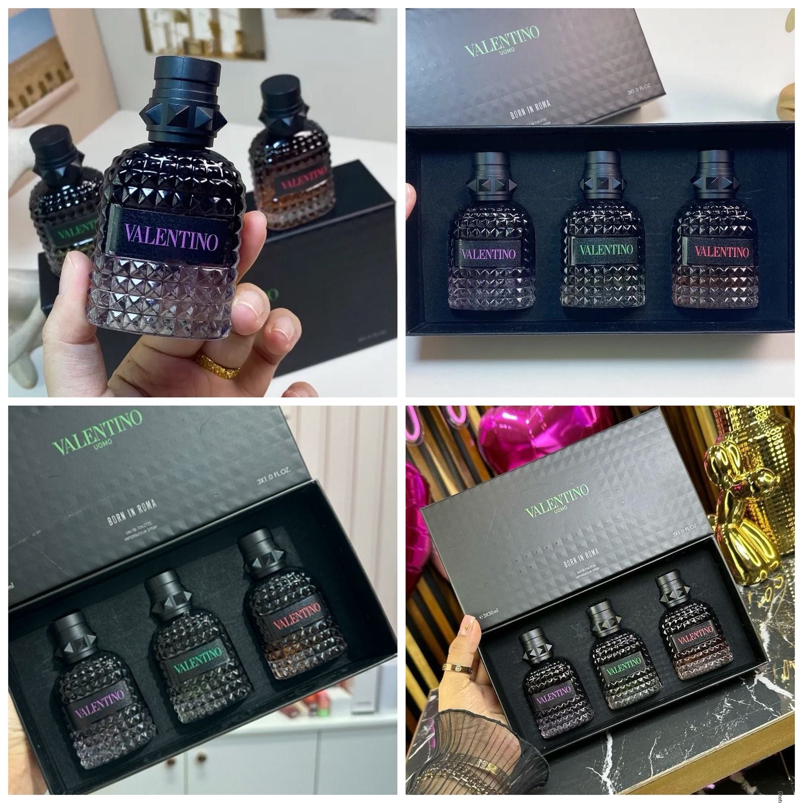 Set de perfume 3pz Valentino black
