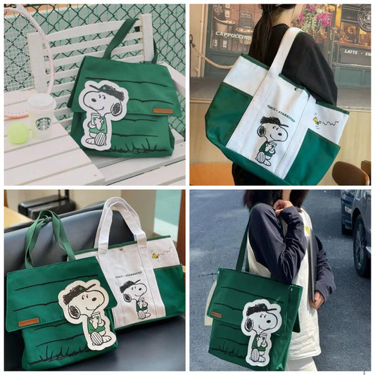 Bolsa al hombro tipo tela Snoopy
