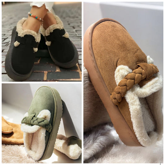 Slippers de invierno de trenza