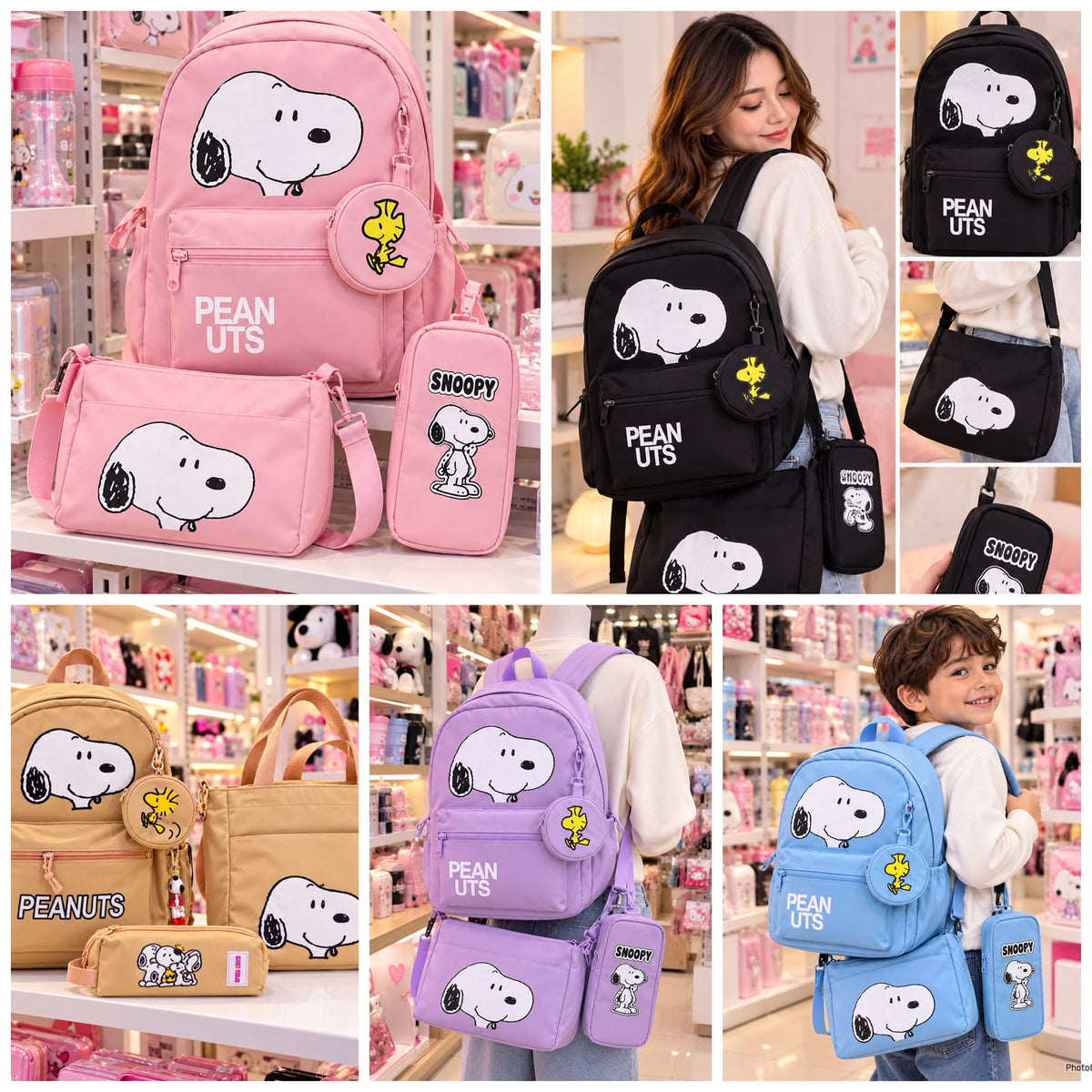 Mochila y bolsa Snoopy