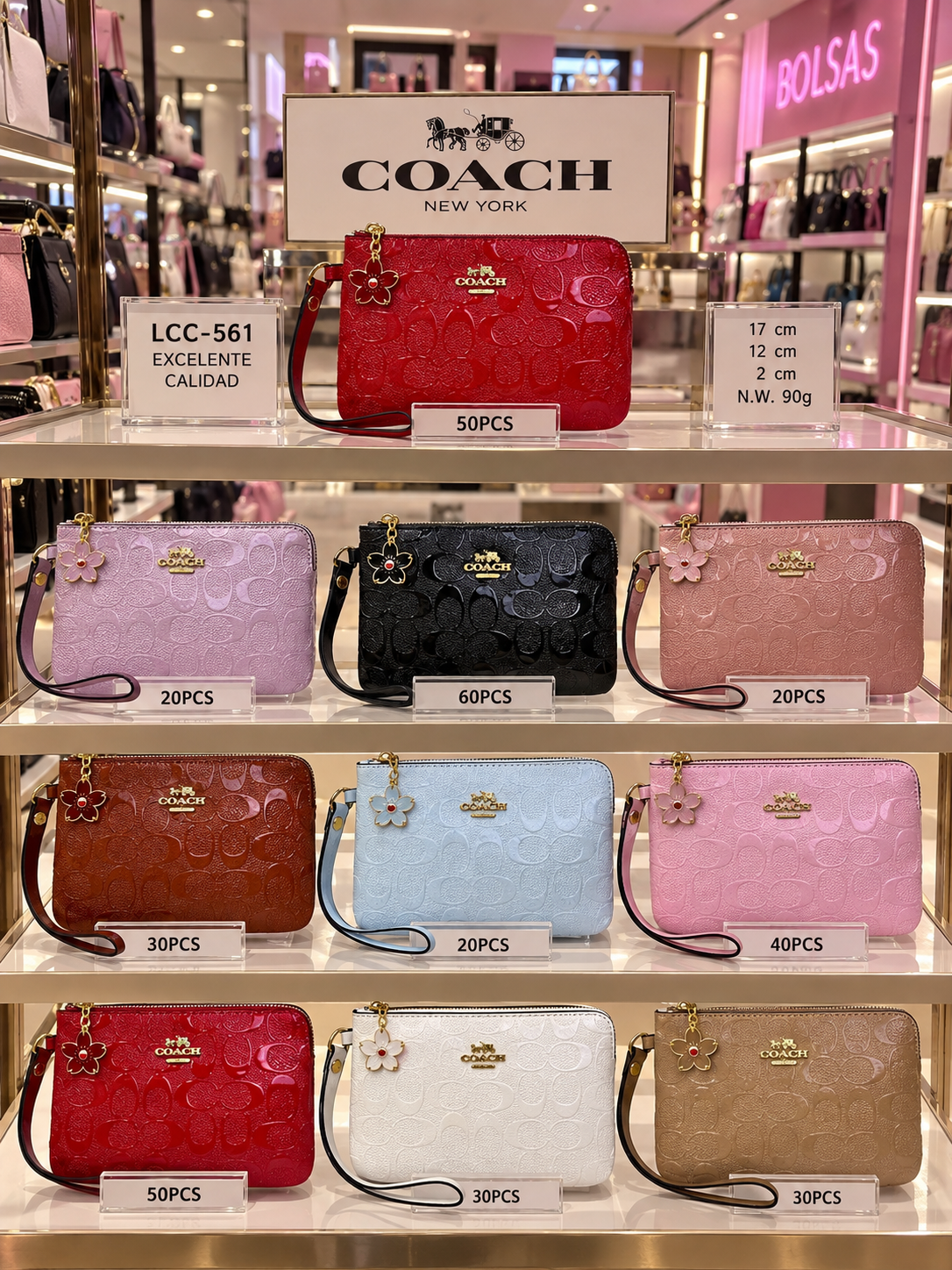 Muñequera charol Coach