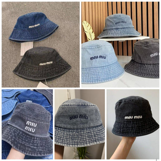 Gorro bucket de mezclilla miu miu