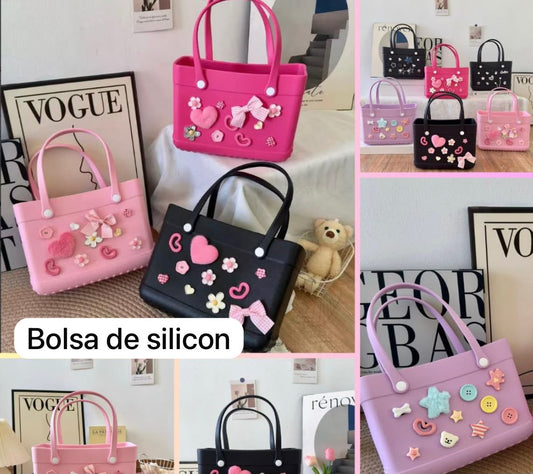 Bolsa silicon con Charms