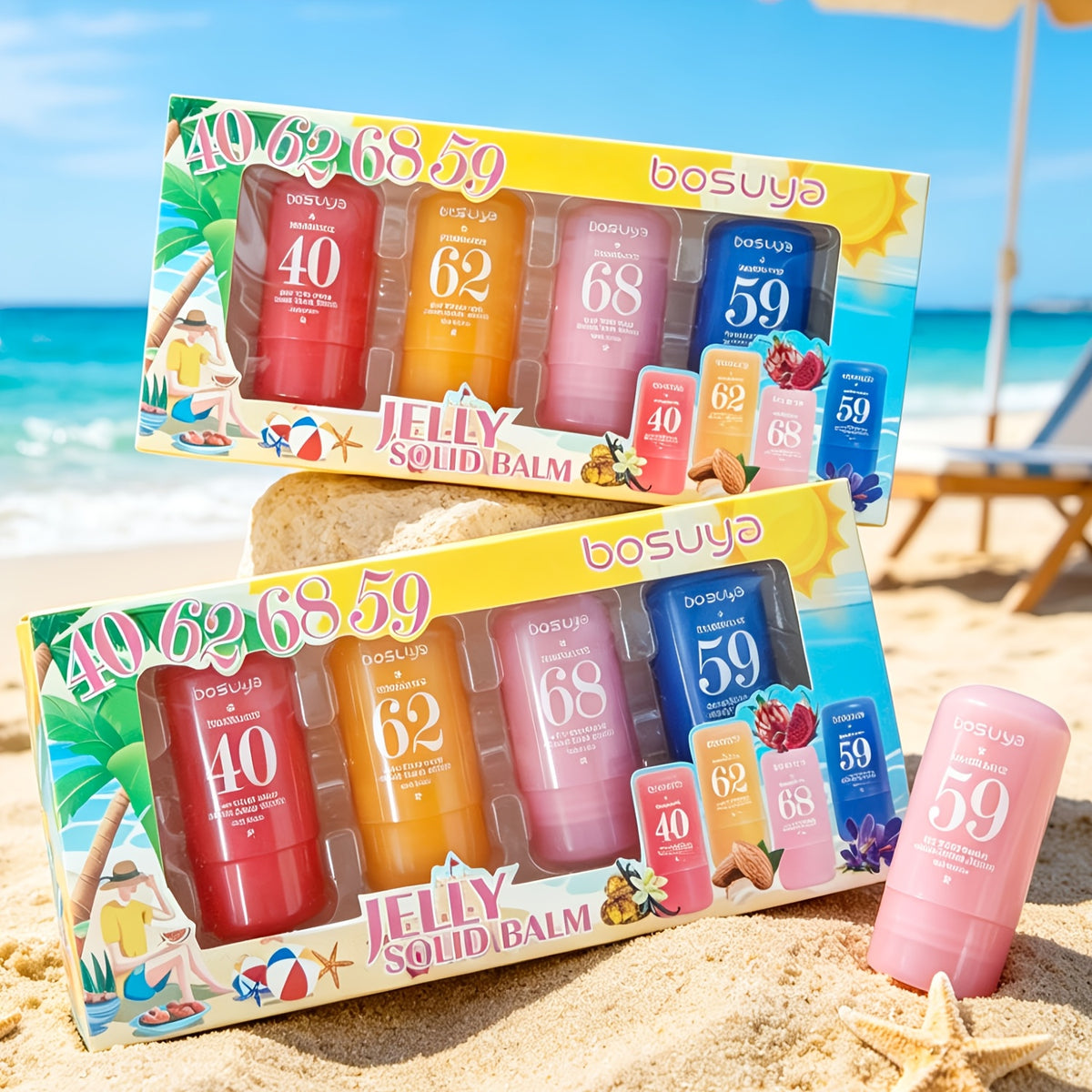 Caja con 4 perfumes en barra