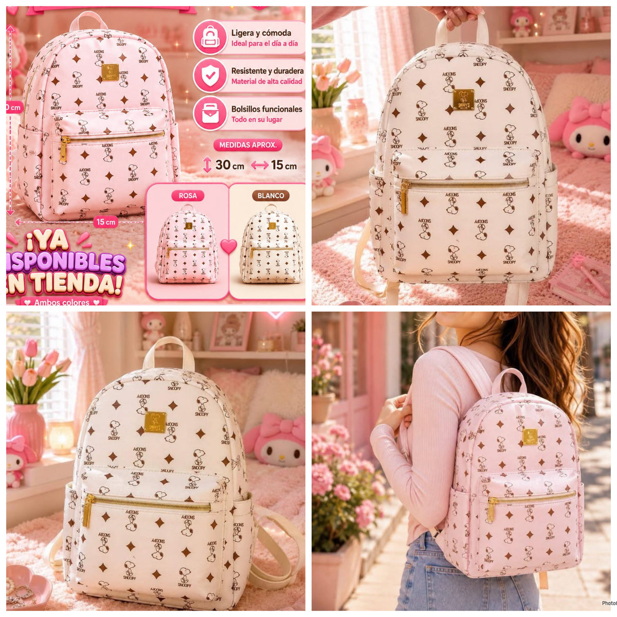 Mochila snoopy piel