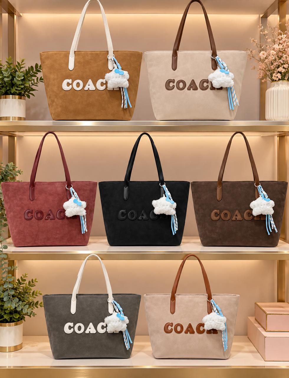 Tote coach tipo gamuza